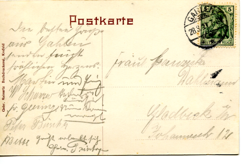 Postkarte vom 28.03.1911